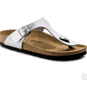Birkenstock Gizeh Sandal- Girls in Silver